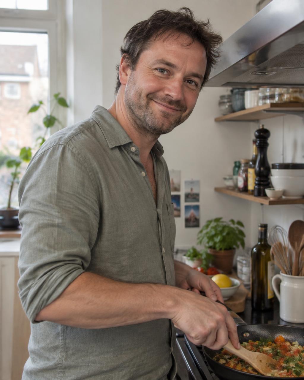 Daniel Martin in zijn keuken