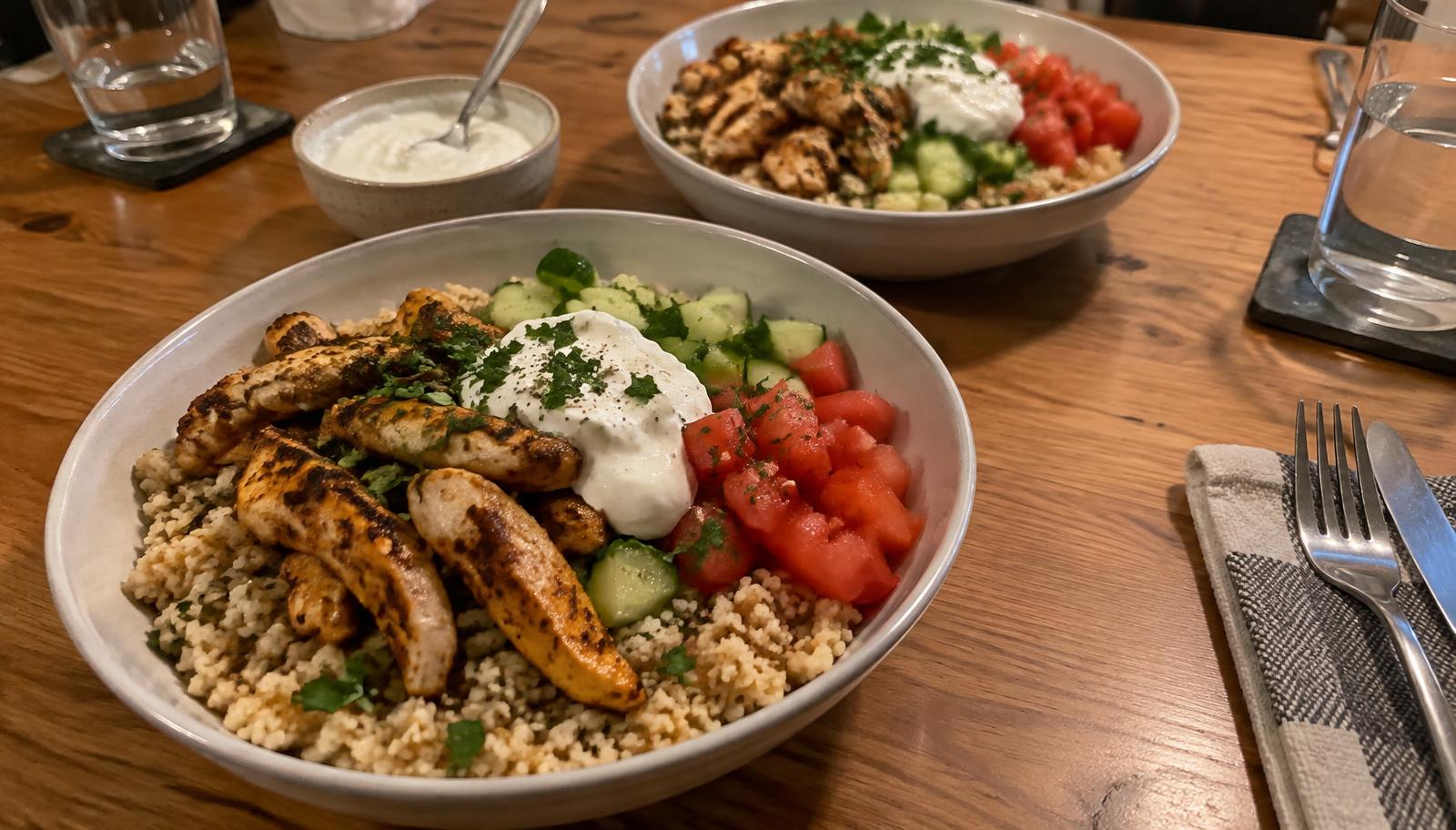 Kipshoarmabowl met couscous, recept uit het kookboek